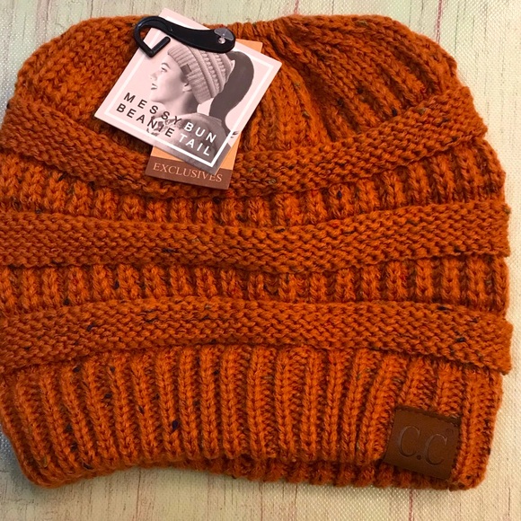 C.C Accessories - New C.C. Messy bun beanie